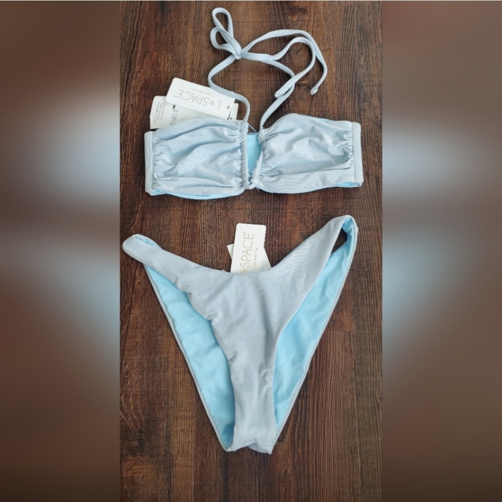 l*space Light Blue Bandeau Bikini Set